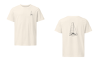Leopard 40 sailboat shirt in Natural - front and back view