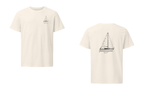 Catalina 25 sailboat shirt in Natural - front and back view