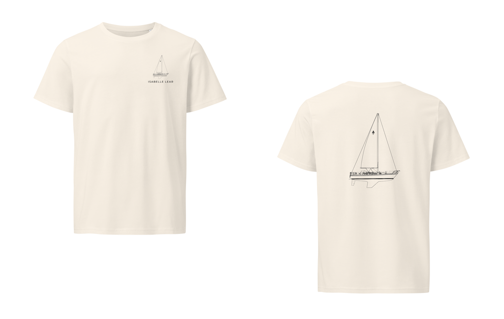 Catalina 36 sailboat shirt in Natural - front and back view