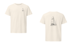 Leopard 42 sailboat shirt in Natural - front and back view