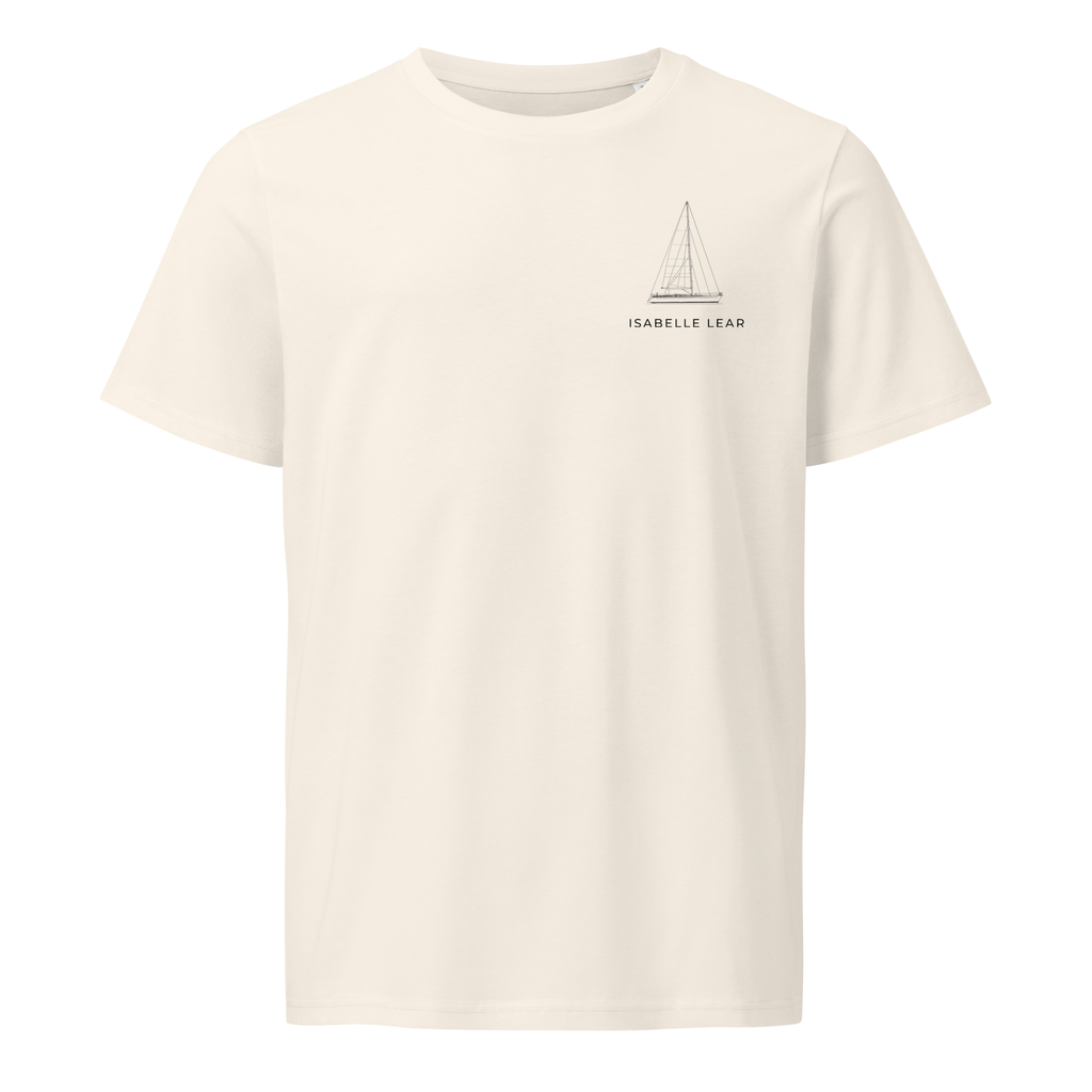Nautor Swan 48 sailboat shirt in Natural - front view with boat name