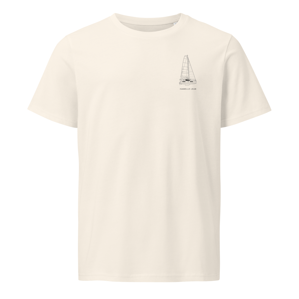 Leopard 40 sailboat shirt in Natural - front view with boat name