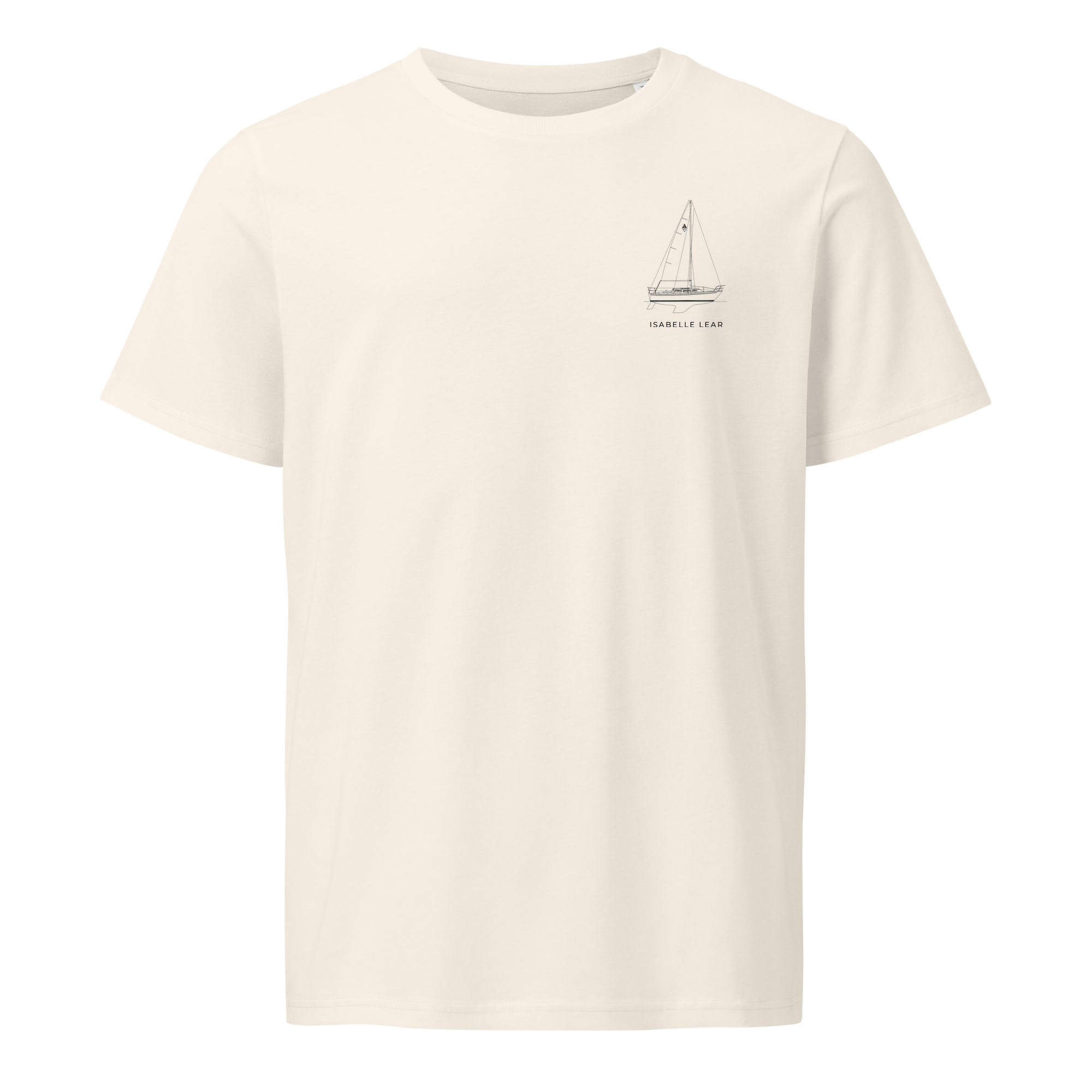 Catalina 27 sailboat shirt in Natural - front view with boat name