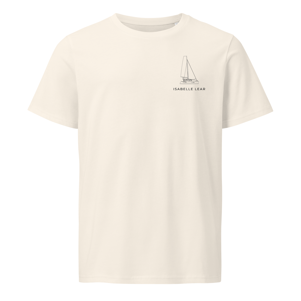 Lagoon 40 sailboat shirt in Natural - front view with boat name