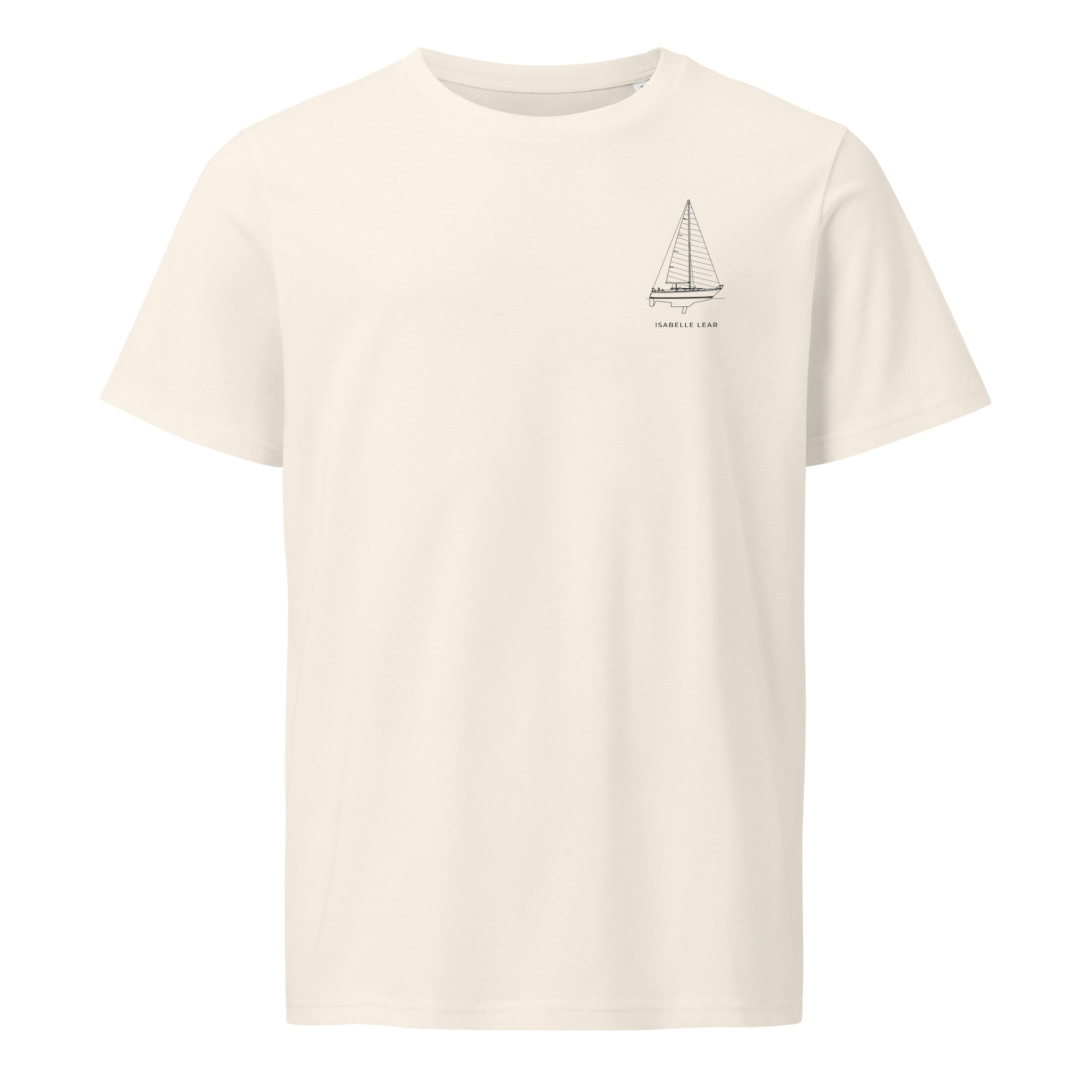 Tartan 37 sailboat shirt in Natural - front view with boat name