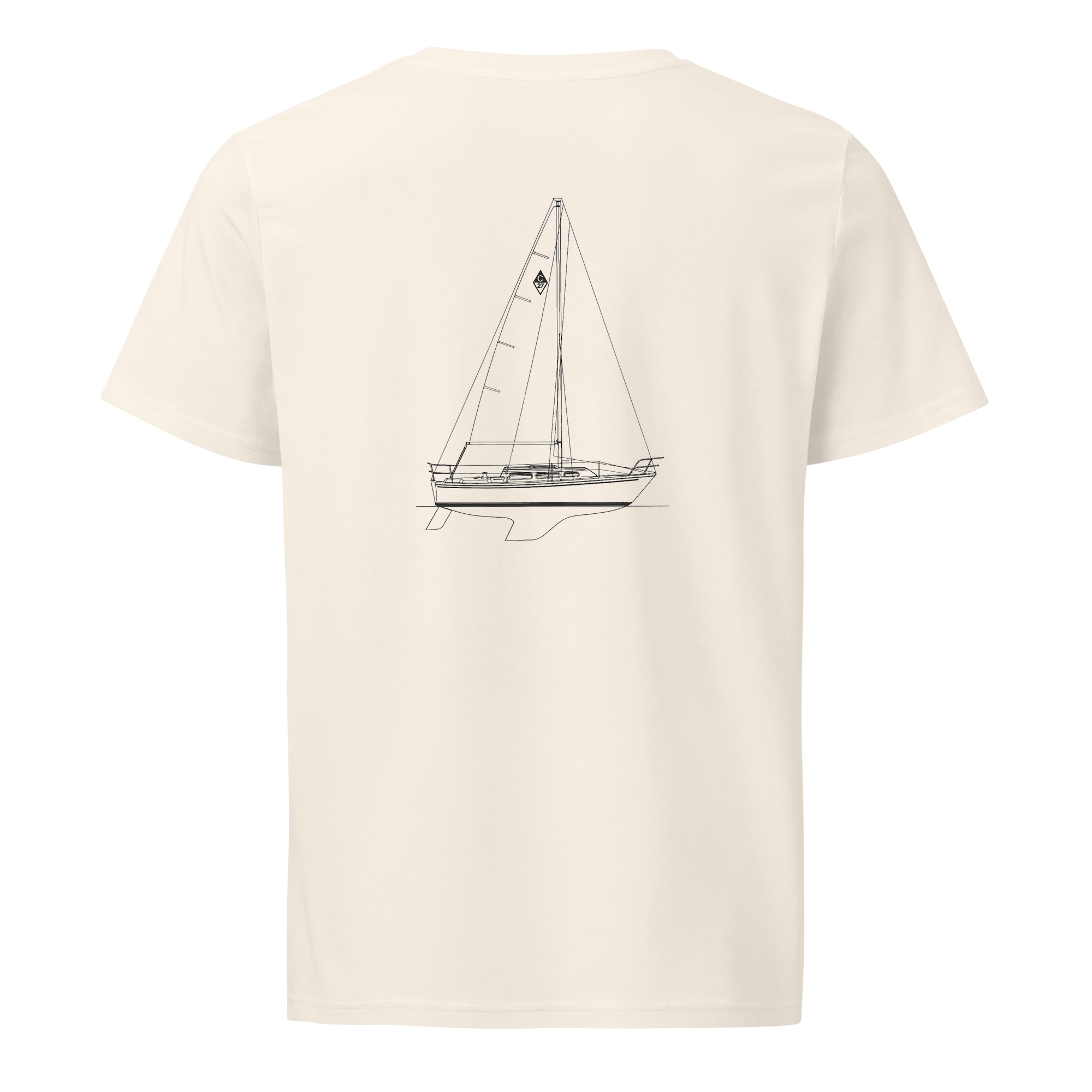 Catalina 27 sailboat shirt in Natural - mockup