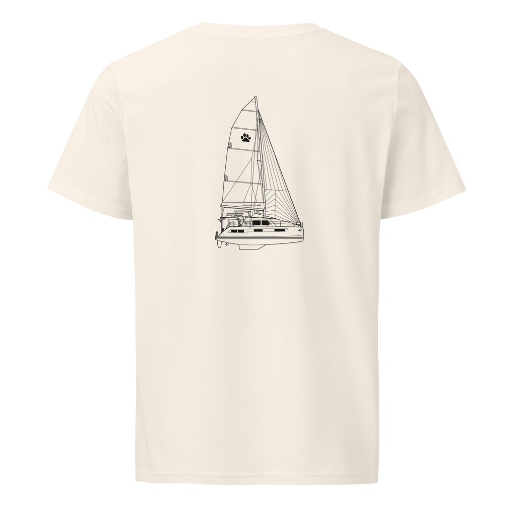 Leopard 42 sailboat shirt in Natural - mockup