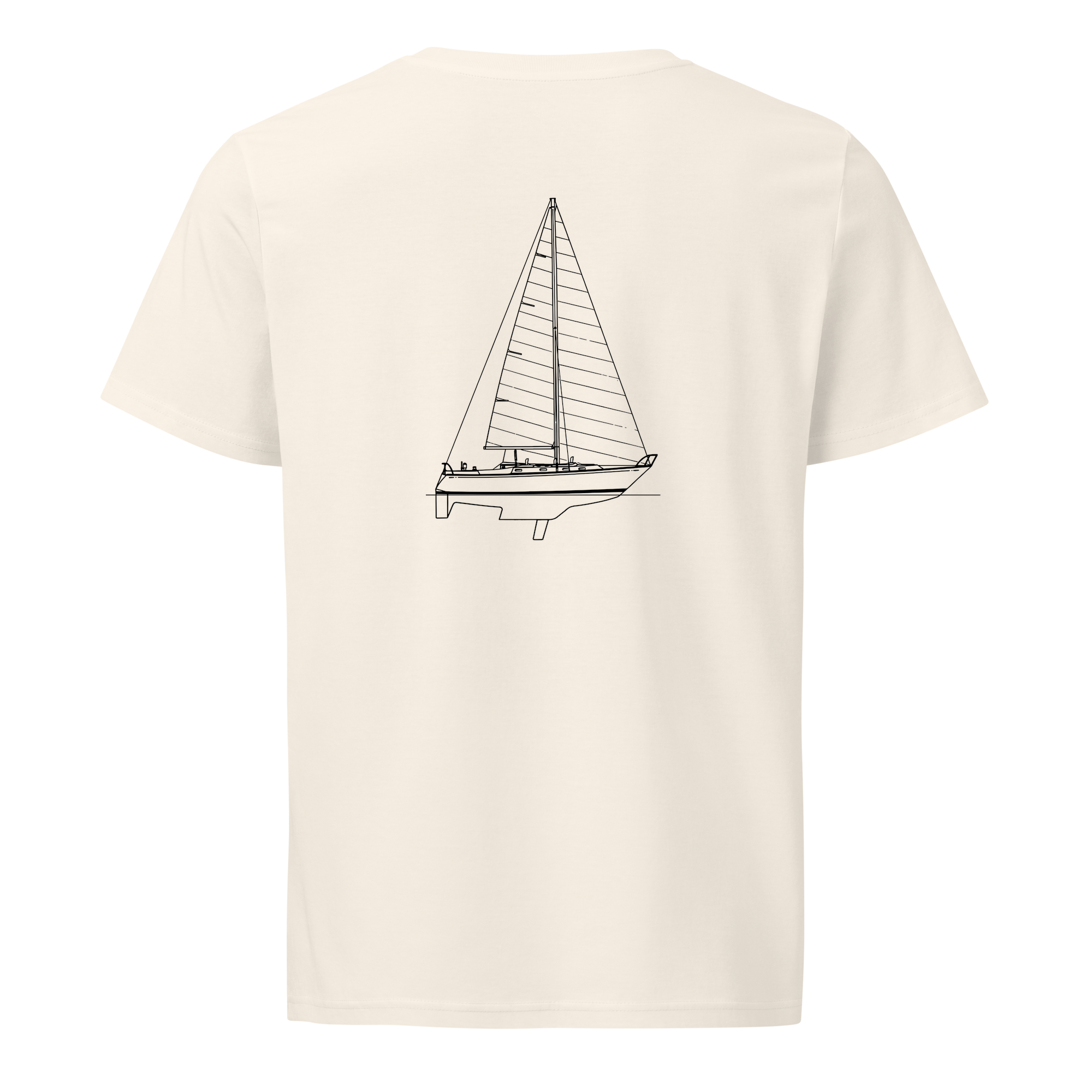 Tartan 37 sailboat shirt in Natural - mockup