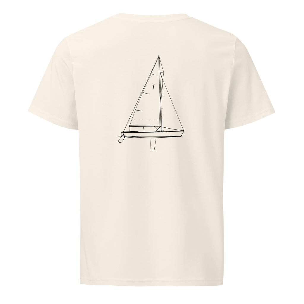Allen Boat Co Lightning sailboat shirt in Natural - mockup