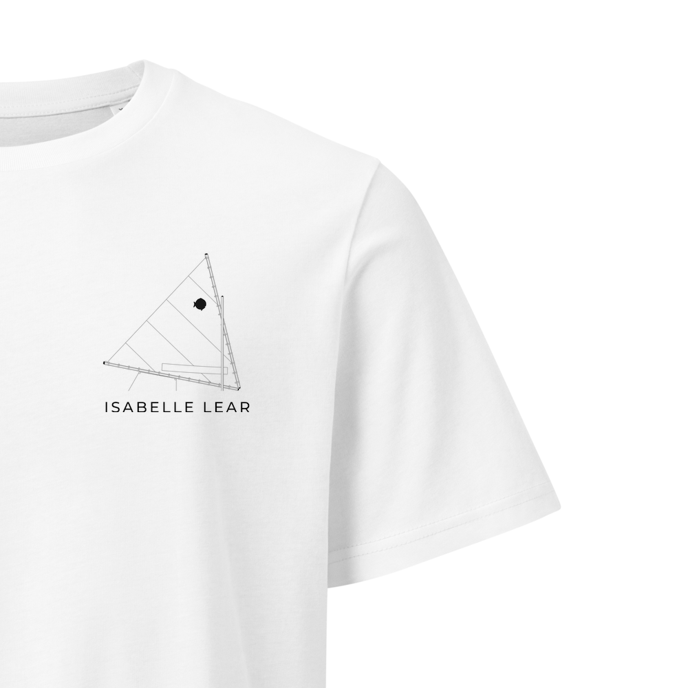 AMF Sunfish sailboat shirt in White - closeup detail