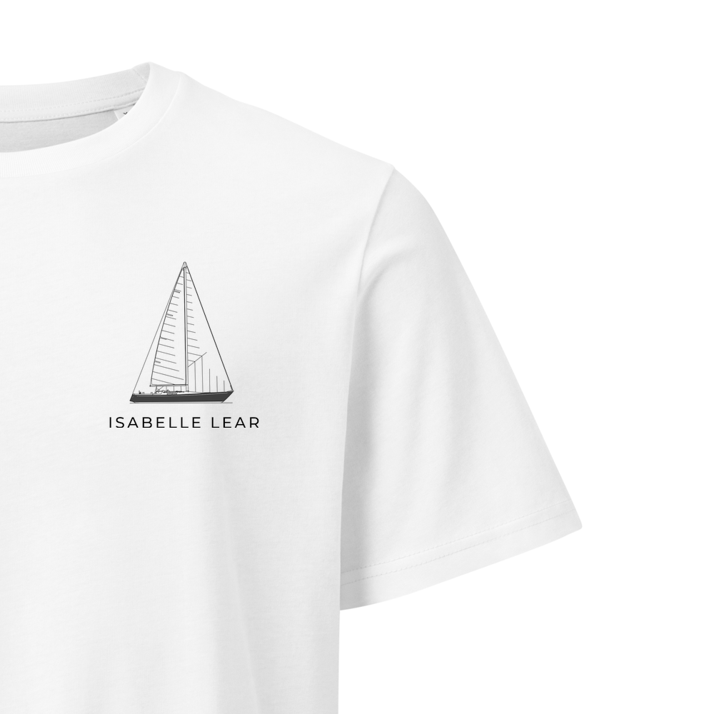 C&C Landfall 43 sailboat shirt in White - closeup detail