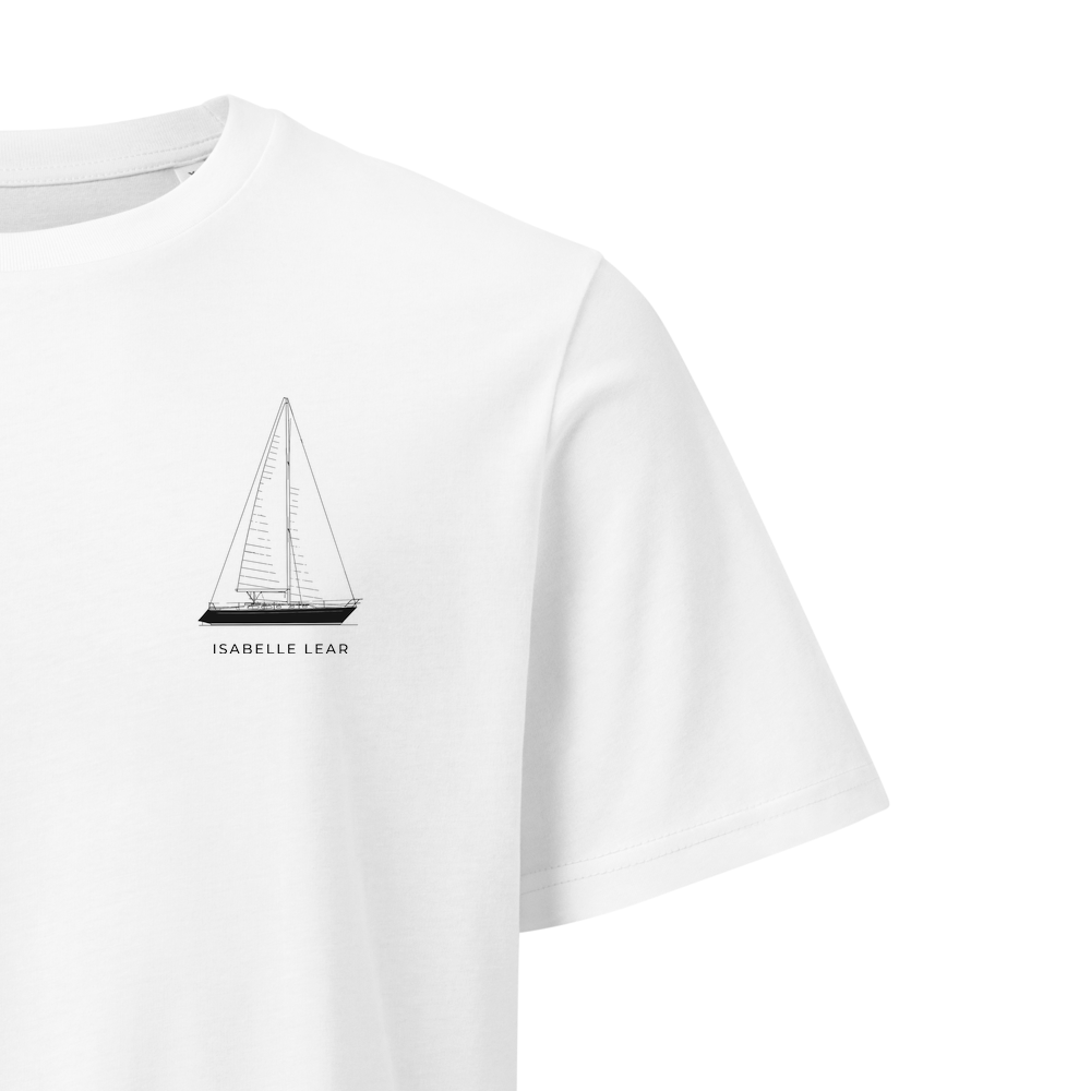 Peterson Islander 40 sailboat shirt in White - closeup detail