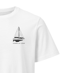 CSY 44 Center Cockpit sailboat shirt in White - closeup detail