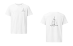 Abbott Soling sailboat shirt in White - front and back view