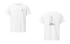 Leopard 40 sailboat shirt in White - front and back view
