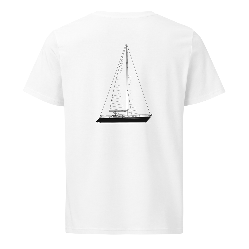Peterson Islander 40 sailboat shirt in White - mockup