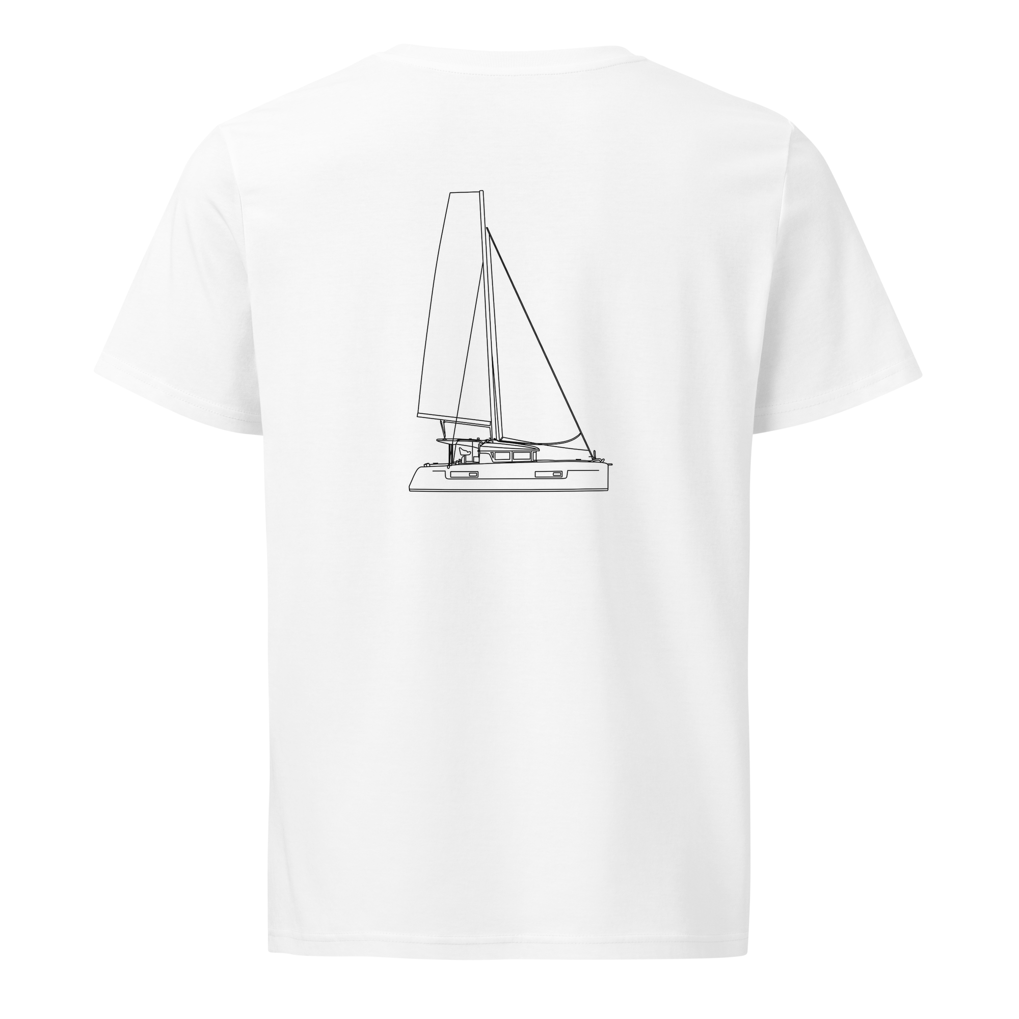 Lagoon 40 sailboat shirt in White - mockup
