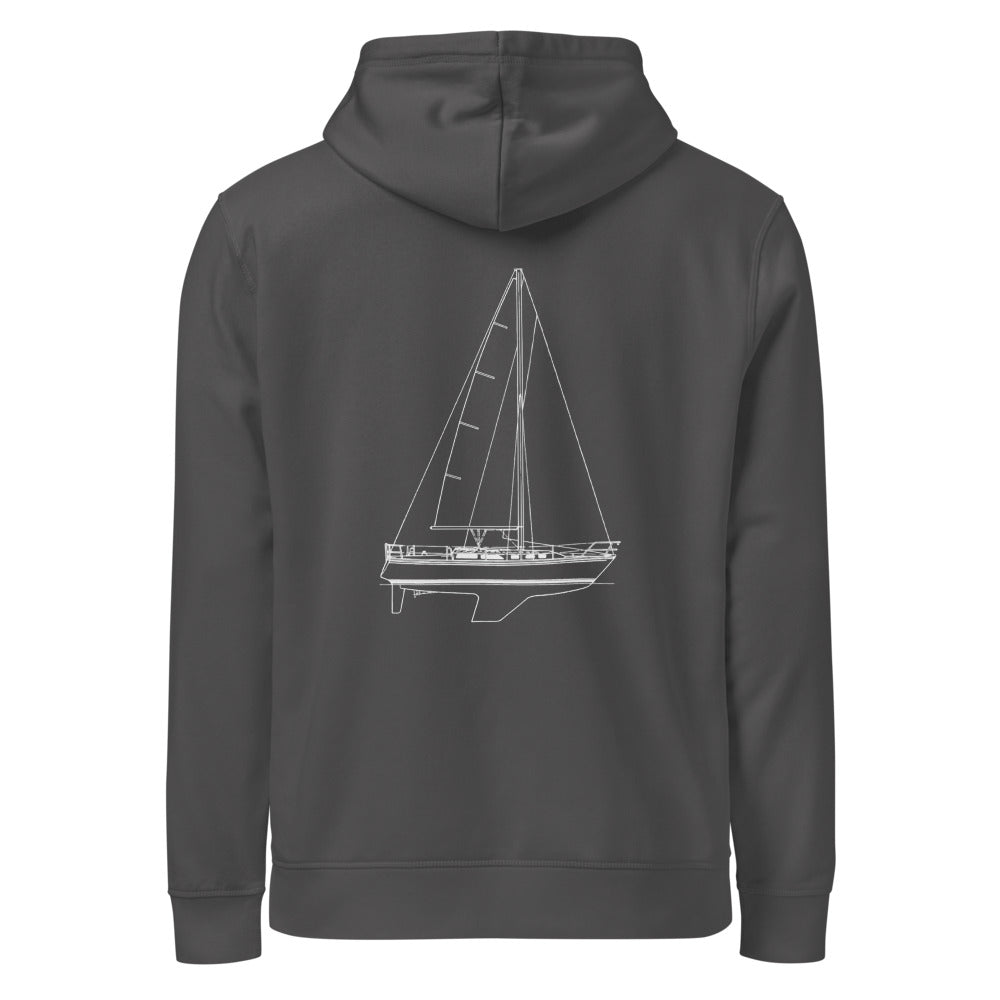 Catalina 34 sailboat hoodie in Anthracite - back design