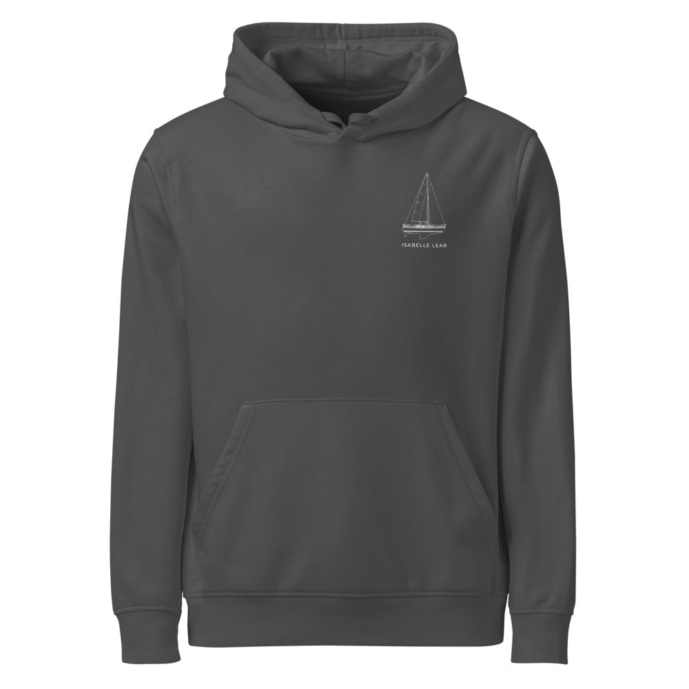 Catalina 34 sailboat hoodie in Anthracite - front design