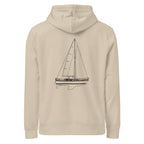 Catalina 34 sailboat hoodie in Desert Dust - back design