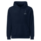 Catalina 34 sailboat hoodie in French Navy - front design