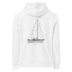 Catalina 34 sailboat hoodie in White - back design