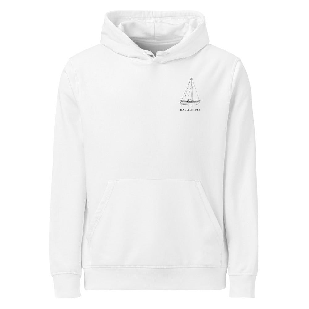Catalina 34 sailboat hoodie in White - front design