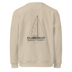 Catalina 34 sailboat crewneck sweatshirt in Desert Dust - back design