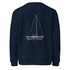 Catalina 34 sailboat crewneck sweatshirt in French Navy - back design