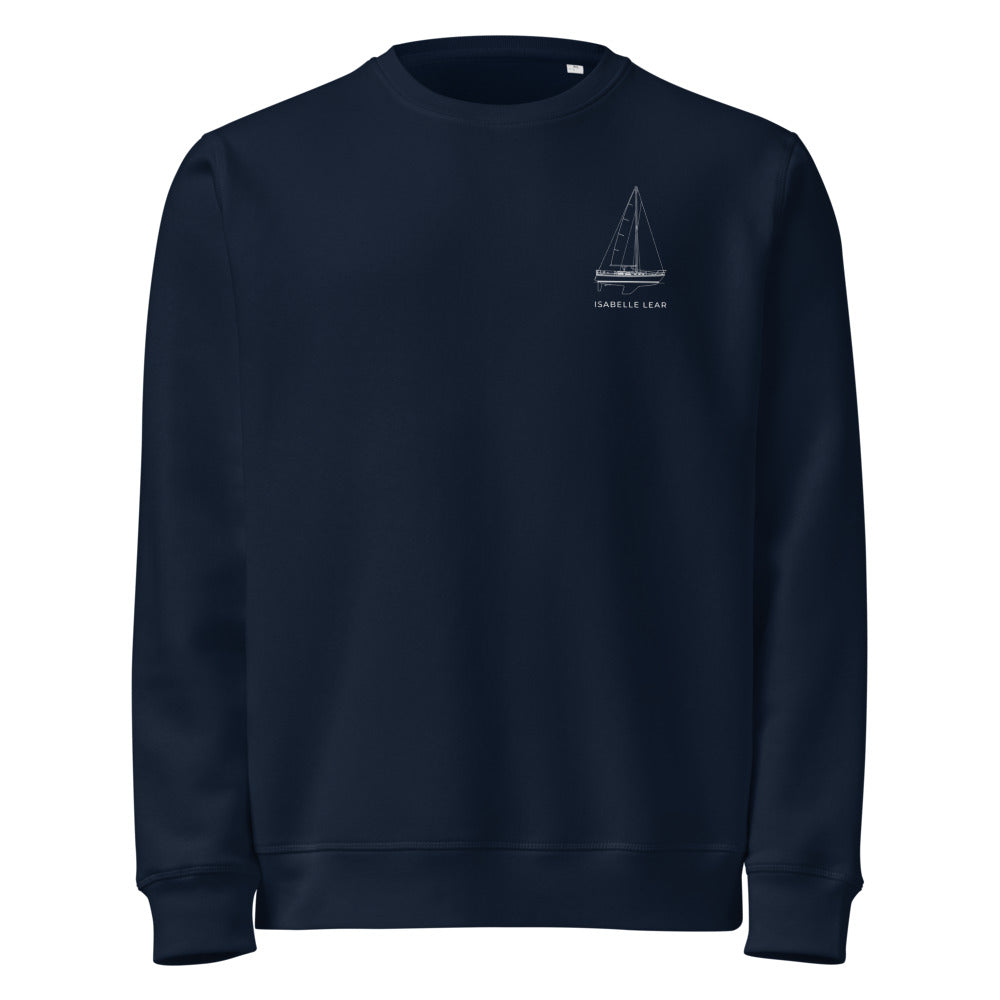 Catalina 34 sailboat crewneck sweatshirt in French Navy - front design