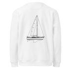 Catalina 34 sailboat crewneck sweatshirt in White - back design