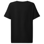 Crew tee black back view showing sleeve prints